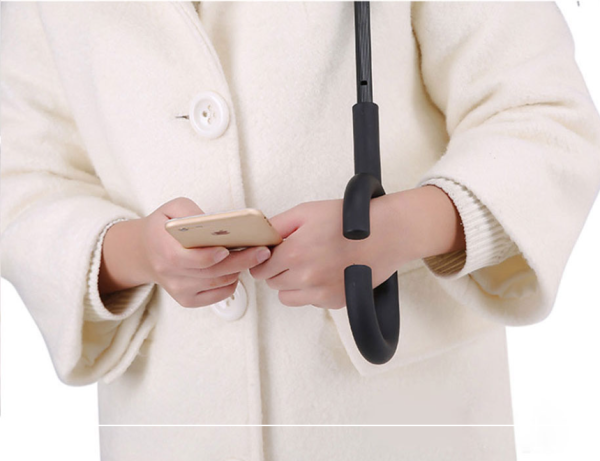 Умный зонт Ангел с обратным открыванием, цвет Черная газета